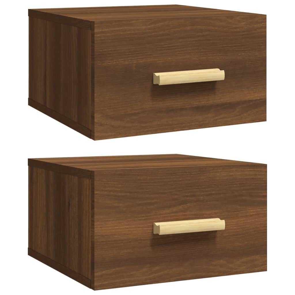 Wall-mounted Bedside Cabinets 2 pcs Brown Oak 35x35x20 cm