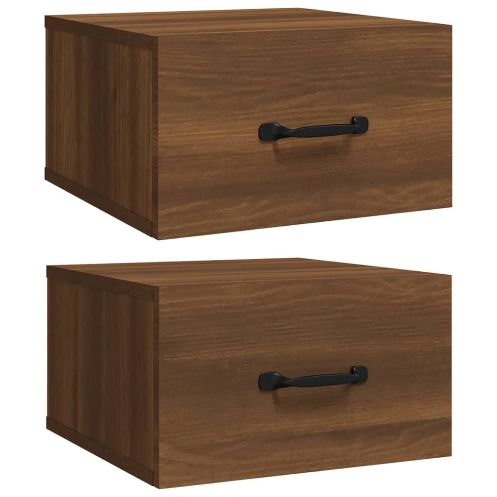 Wall-mounted Bedside Cabinets 2 pcs Brown Oak 35x35x20 cm