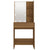 Dressing Table with LED Brown Oak 60x40x140 cm