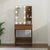 Dressing Table with LED Brown Oak 60x40x140 cm