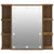 Mirror Cabinet with LED Brown Oak 70x16.5x60 cm