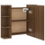 Mirror Cabinet with LED Brown Oak 70x16.5x60 cm