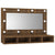 Mirror Cabinet with LED Brown Oak 90x31.5x62 cm