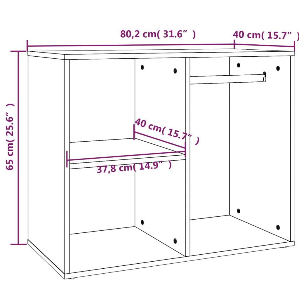 Dressing Cabinet Smoked Oak 80x40x65 cm Engineered Wood