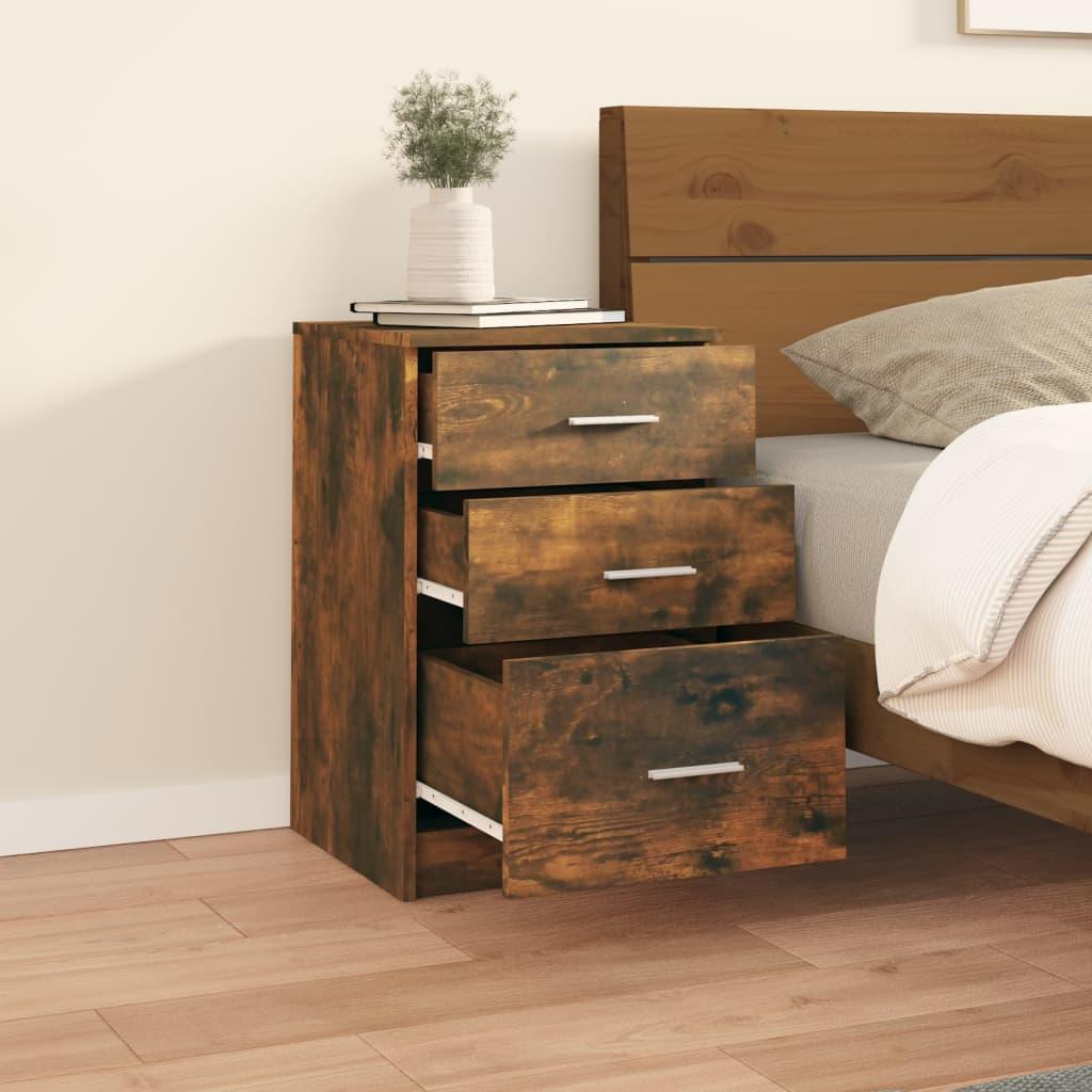 Bed Cabinet Smoked Oak 40x40x63 cm Engineered Wood