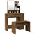 Dressing Table Set Smoked Oak 86.5x35x136 cm