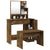 Dressing Table Set Smoked Oak 86.5x35x136 cm