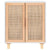 Sideboard White 60x30x70 cm Solid Wood Pine and Natural Rattan