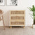 Sideboard White 60x30x70 cm Solid Wood Pine and Natural Rattan