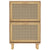 Shoe Cabinet Brown 52x25x80 cm Engineered Wood and Natural Rattan