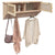 Wall-mounted Coat Rack Brown Engineered Wood and Natural Rattan