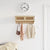 Wall-mounted Coat Rack Brown Engineered Wood and Natural Rattan