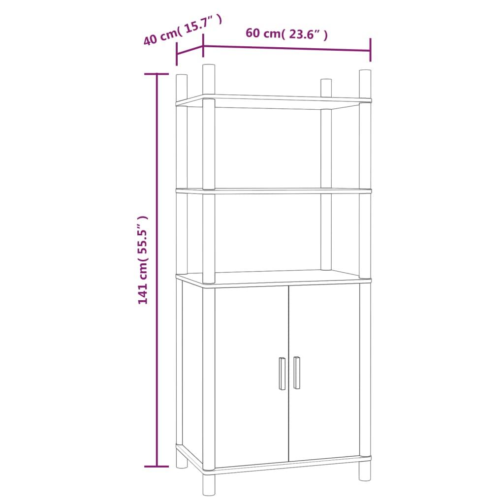 Highboard White 60x40x141 cm Engineered Wood