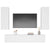 4 Piece TV Cabinet Set White Engineered Wood