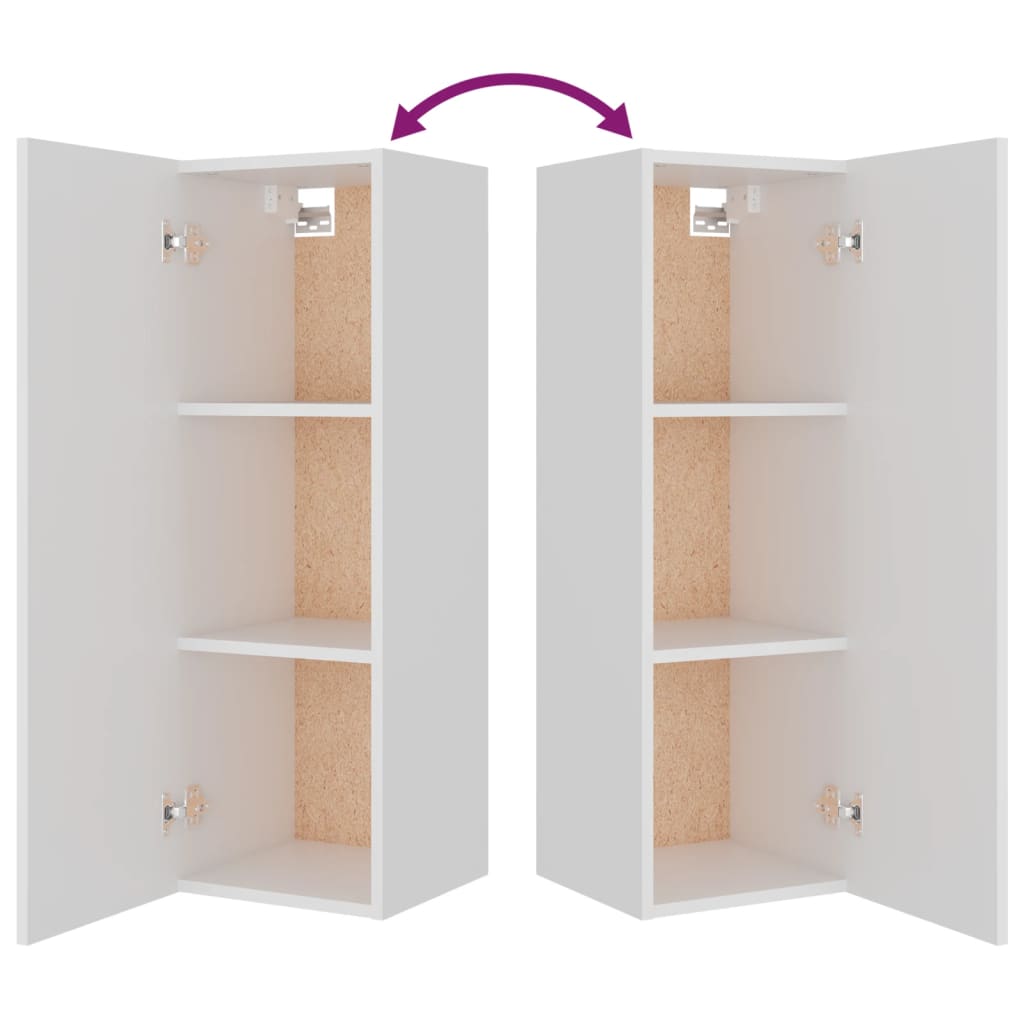 5 Piece TV Cabinet Set White Engineered Wood