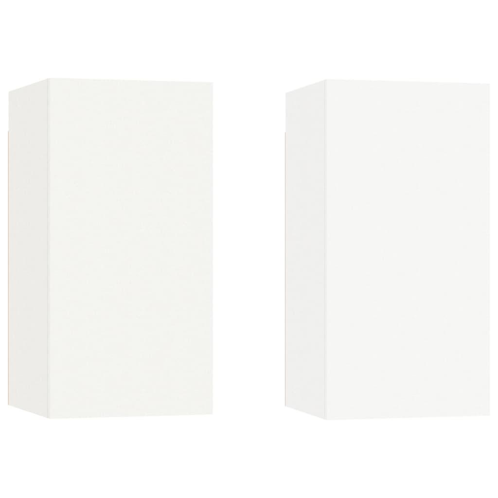 4 Piece TV Cabinet Set White Engineered Wood