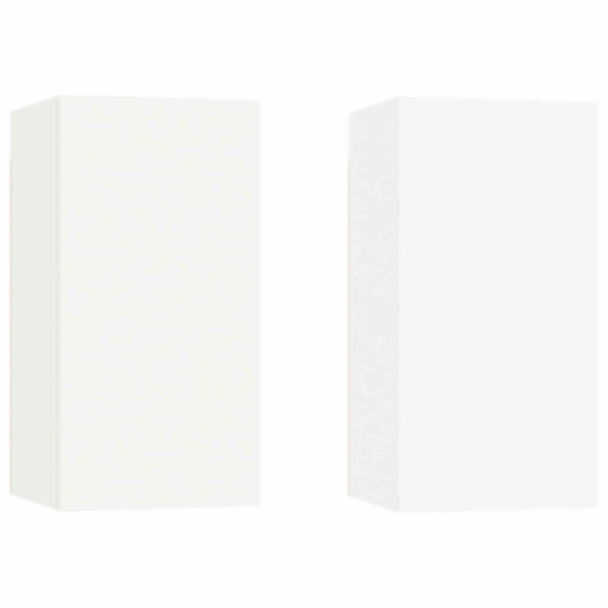 4 Piece TV Cabinet Set White Engineered Wood
