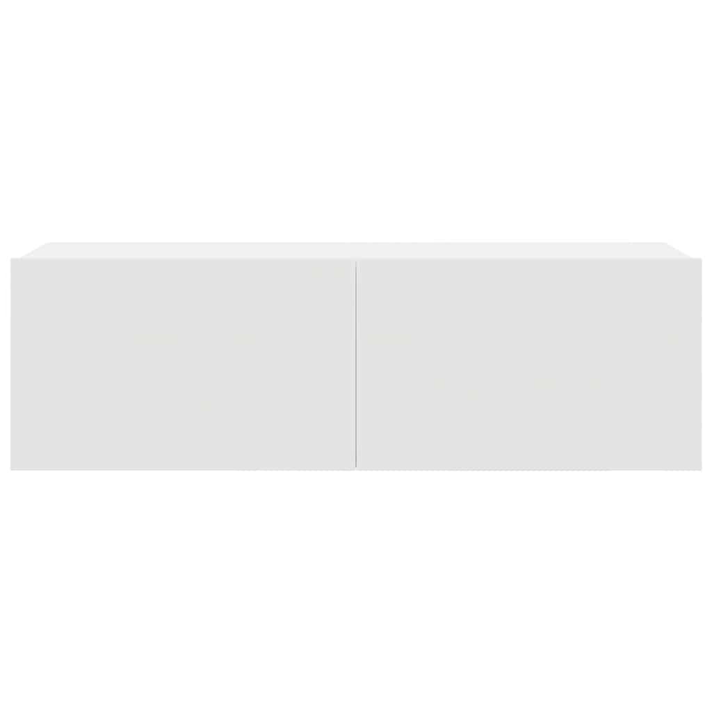 7 Piece TV Cabinet Set White Engineered Wood