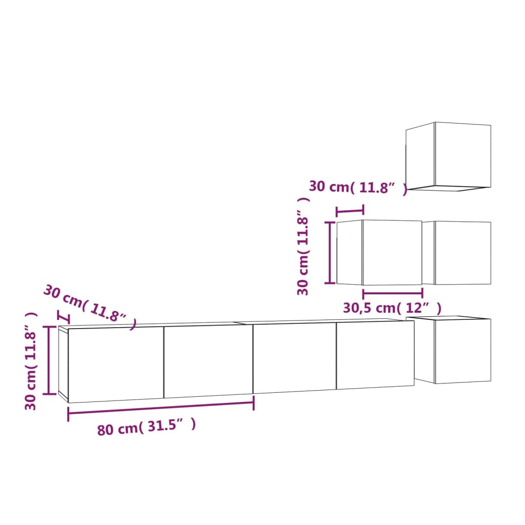 Wall-mounted TV Cabinet White Engineered Wood