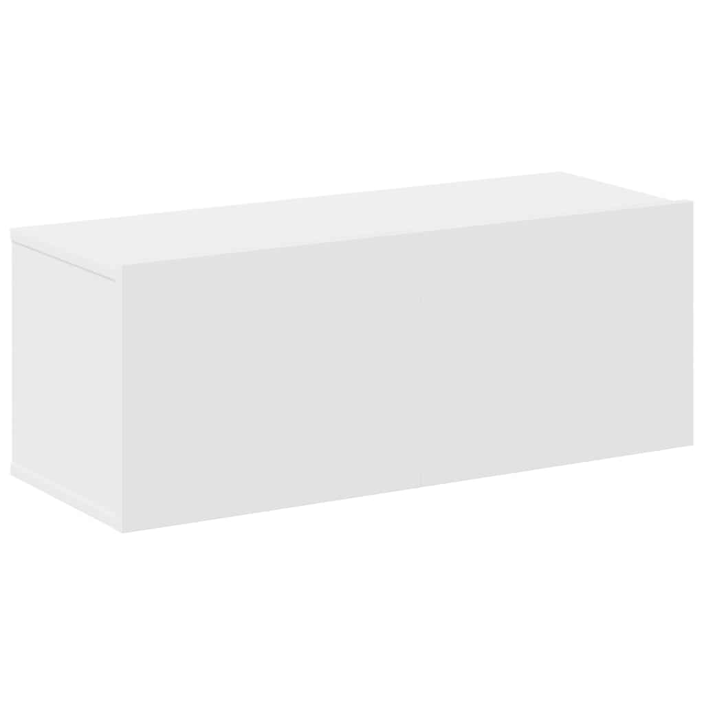 4 Piece TV Cabinet Set White Engineered Wood