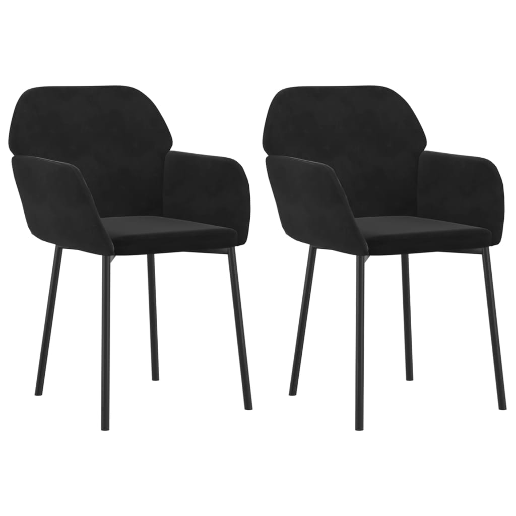 Dining Chairs 2 pcs Black Velvet