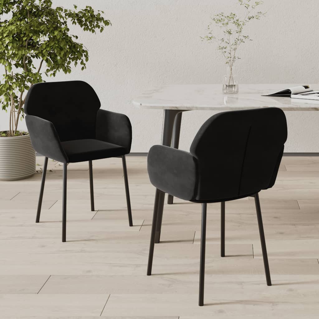 Dining Chairs 2 pcs Black Velvet