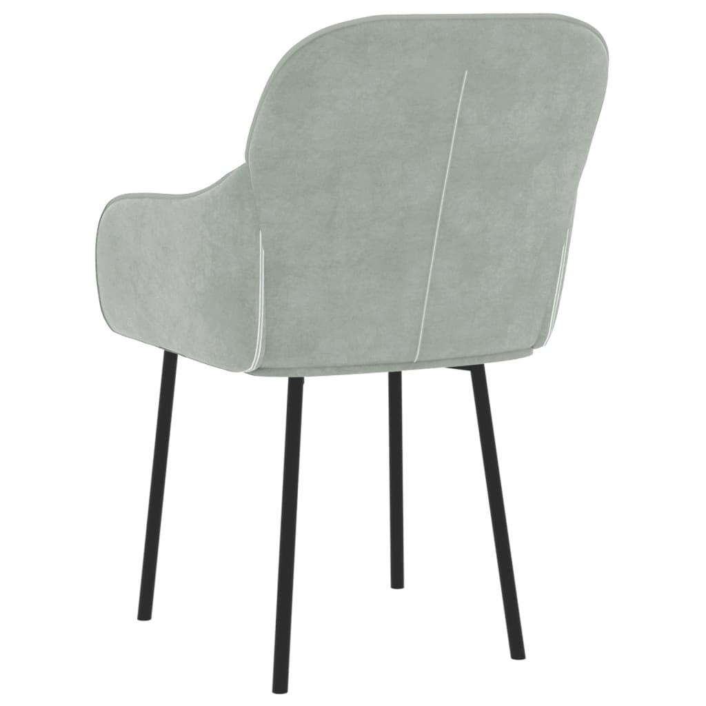 Dining Chairs 2 pcs Light Grey Velvet