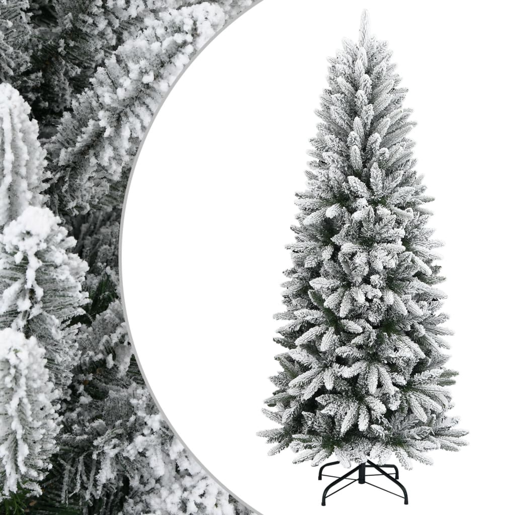 Artificial Christmas Tree with Flocked Snow 180 cm PVC&amp;PE