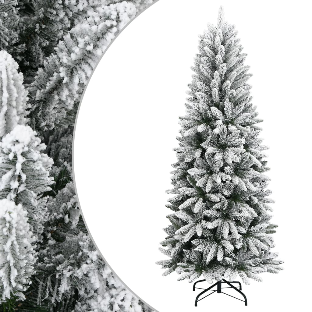 Artificial Christmas Tree with Flocked Snow 240 cm PVC&amp;PE