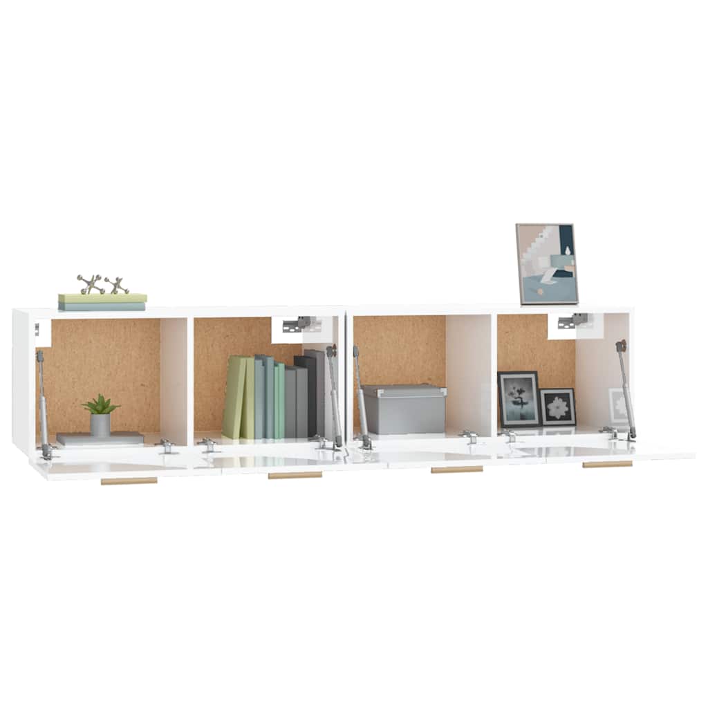 Wall Cabinets 2 pcs High Gloss White 80x35x36.5 cm Engineered Wood