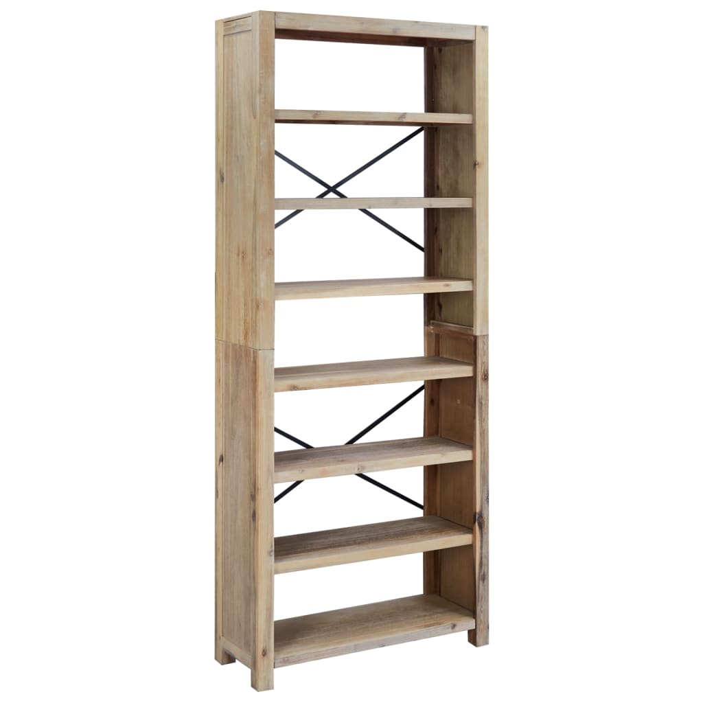 7-Tier Bookcase 80x30x200 cm Solid Wood Acacia