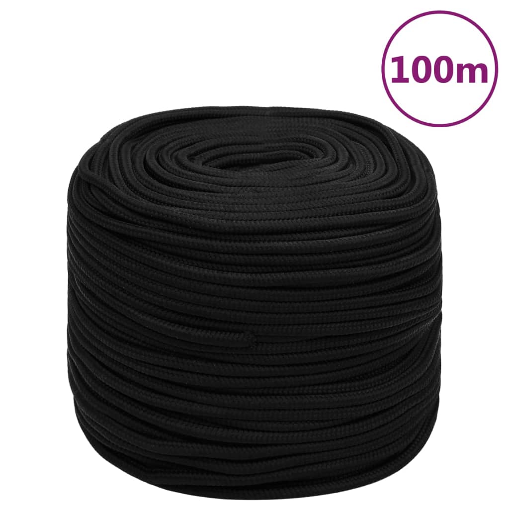 Work Rope Black 6 mm 100 m Polyester