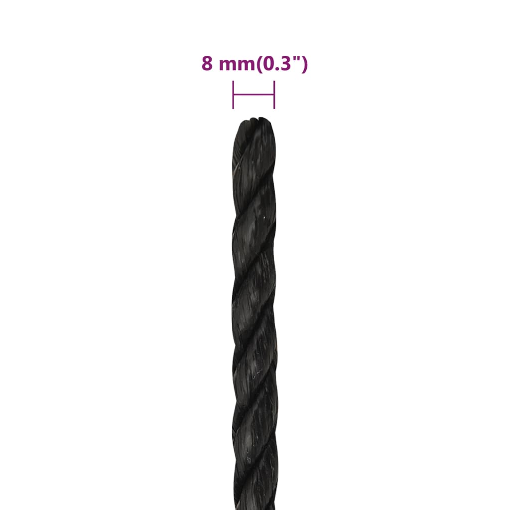 Work Rope Black 8 mm 25 m Polypropylene