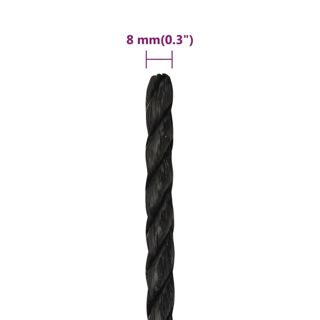 Work Rope Black 8 mm 50 m Polypropylene