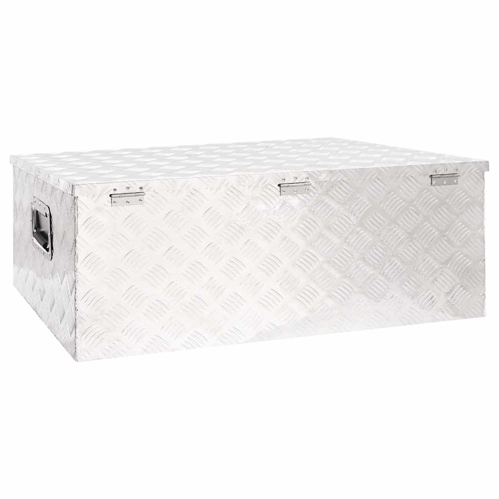 Storage Box Silver 100x55x37 cm Aluminium