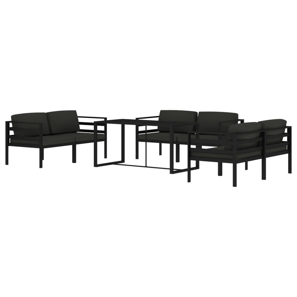 7 Piece Garden Lounge Set with Cushions Aluminium Anthracite