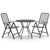 3 Piece Garden Dining Set Expanded Metal Mesh Anthracite