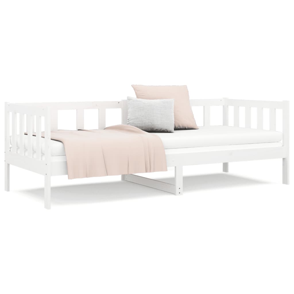 Day Bed without Mattress White 90x190 cm Solid Wood Pine