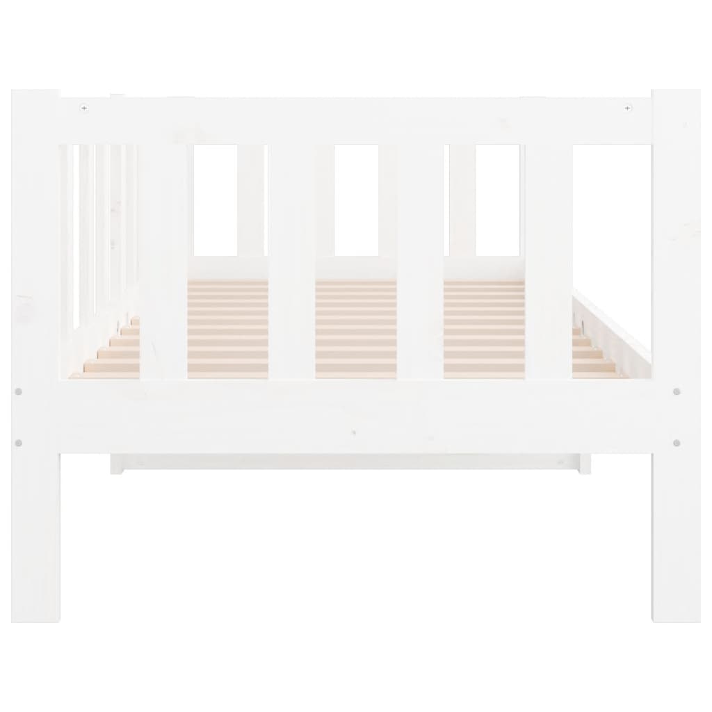 Day Bed without Mattress White 90x190 cm Solid Wood Pine