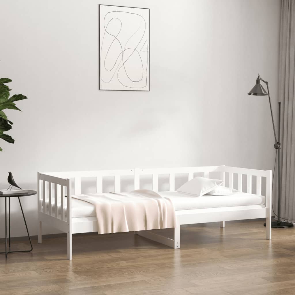 Day Bed without Mattress White 90x190 cm Solid Wood Pine