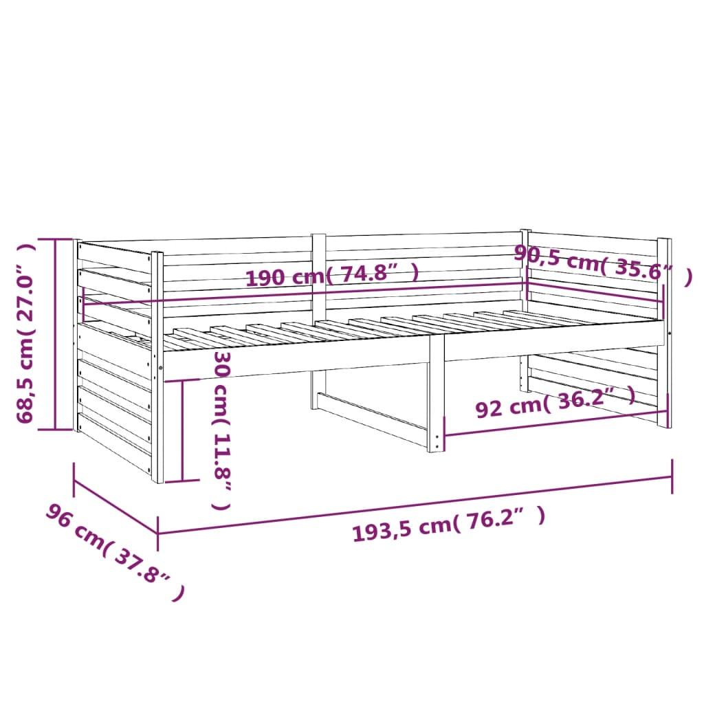 Day Bed without Mattress Black 90x190 cm Solid Wood Pine