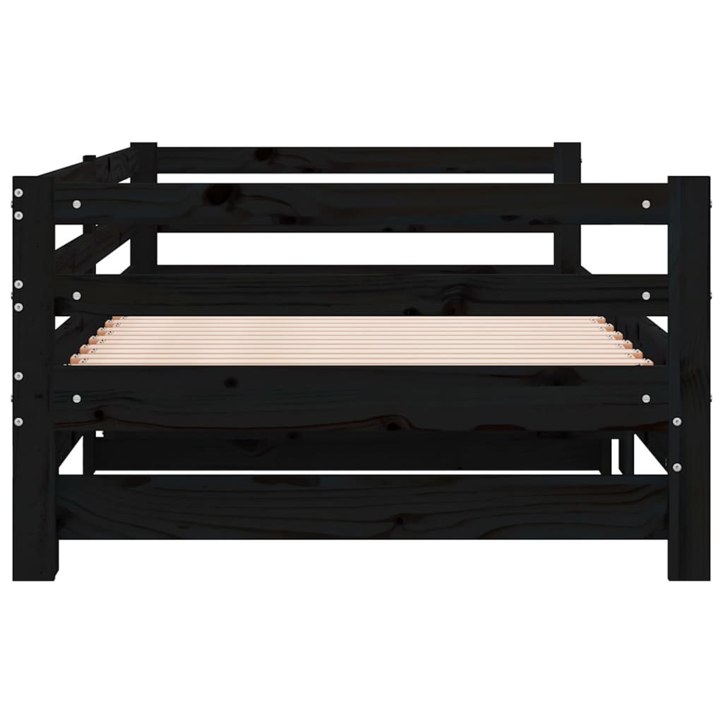 Pull-out Day Bed without Mattress Black 90x190 cm