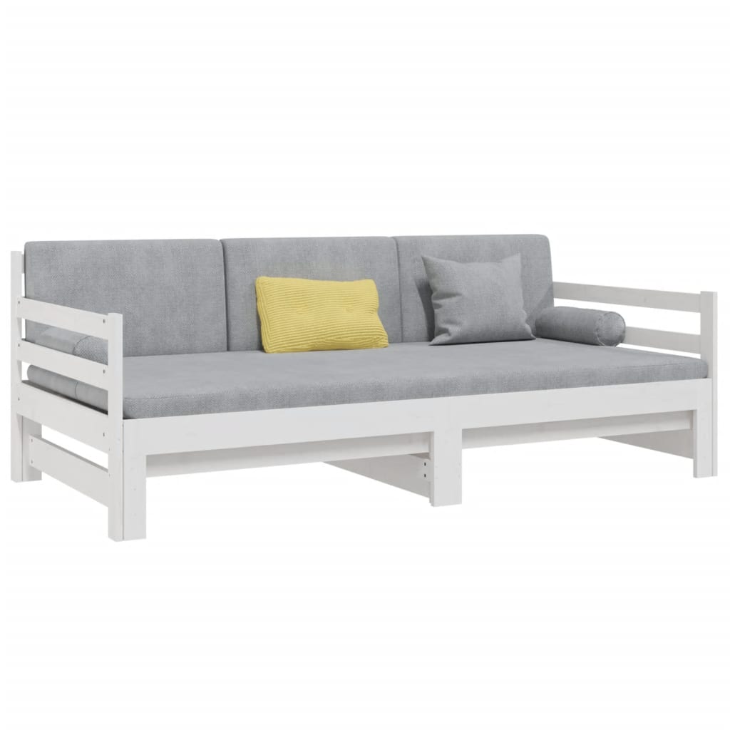 Pull-out Day Bed without Mattress White 2x(90x190) cm