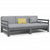 Pull-out Day Bed without Mattress Grey 2x(90x190) cm