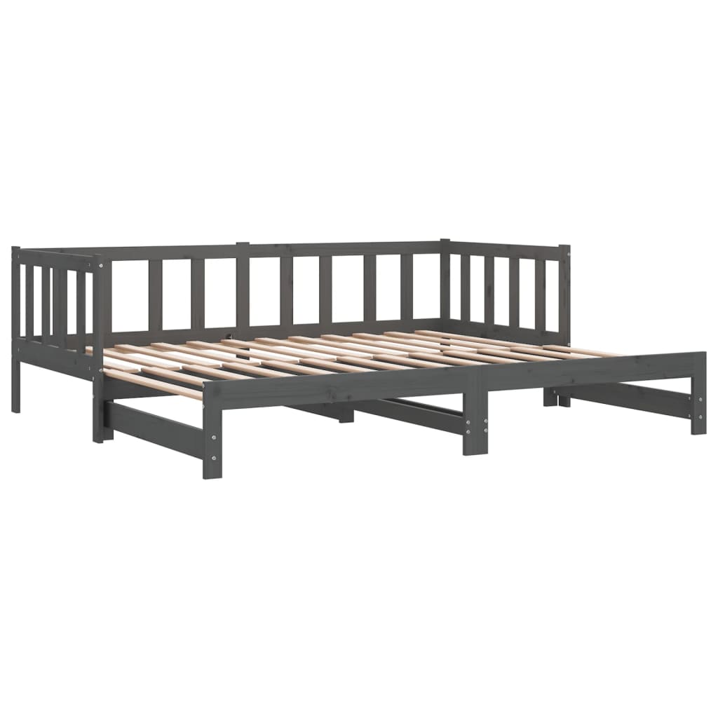 Pull-out Day Bed without Mattress Grey 2x(90x190) cm