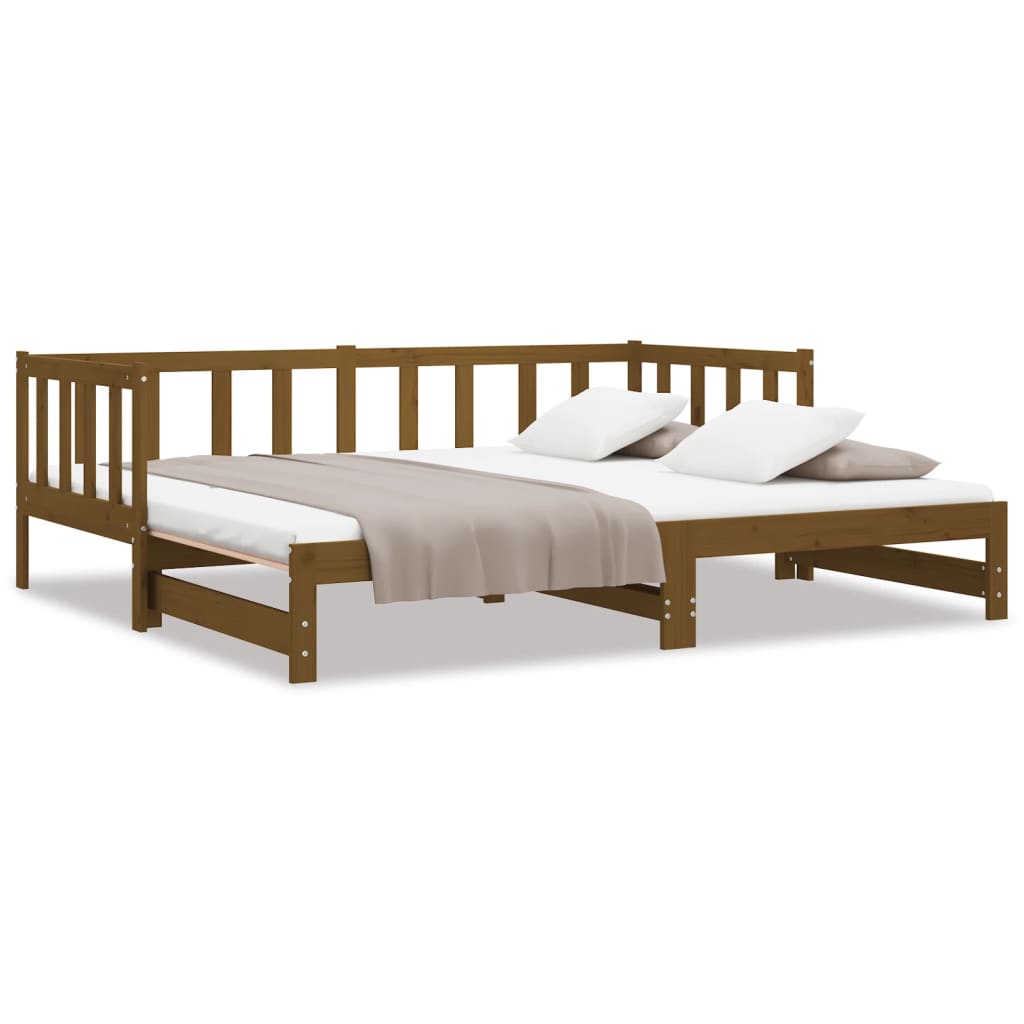 Pull-out Day Bed without Mattress Honey Brown 2x(90x190) cm