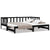 Pull-out Day Bed without Mattress Black 2x(90x190) cm