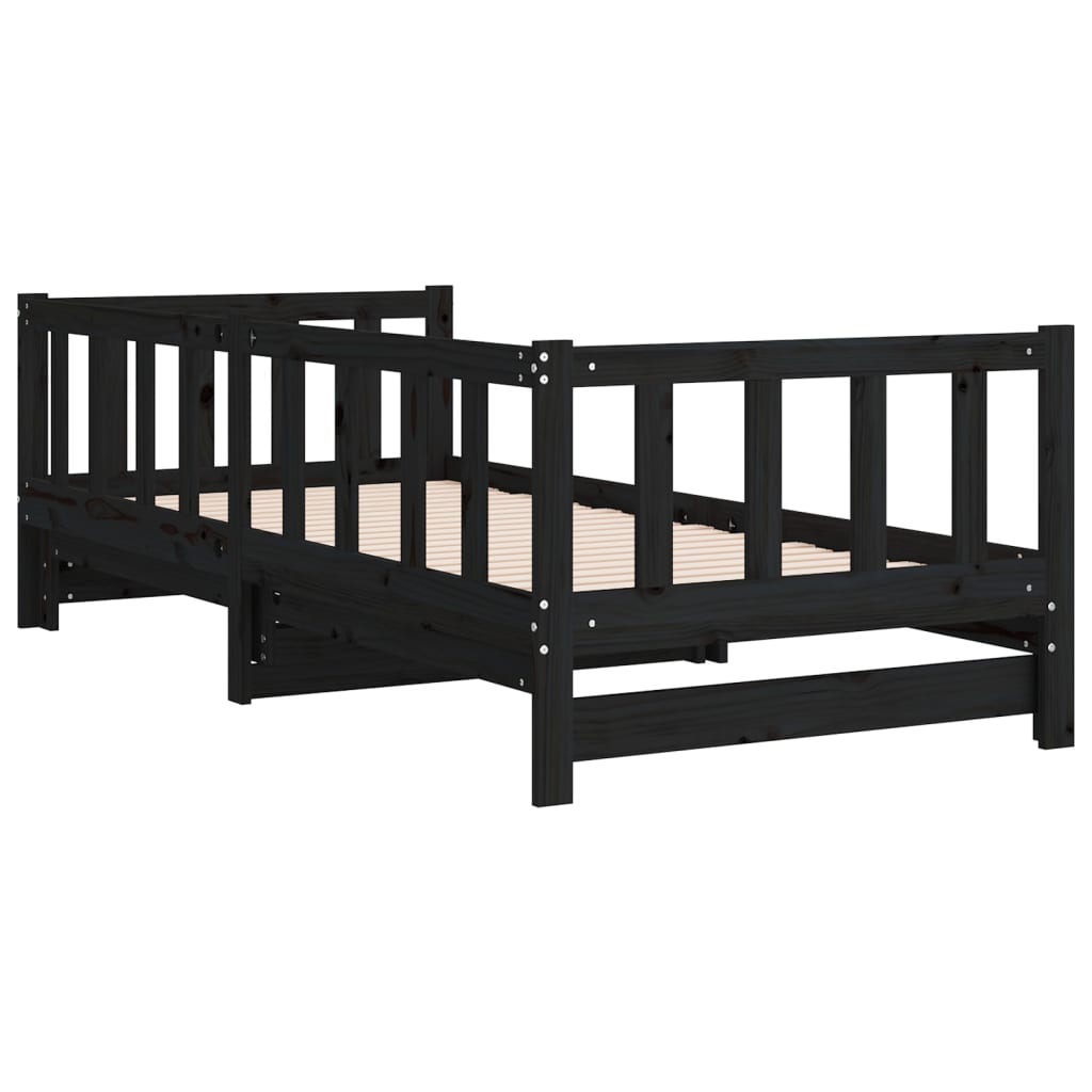 Pull-out Day Bed without Mattress Black 2x(90x190) cm