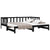 Pull-out Day Bed without Mattress Black 2x(90x190) cm