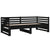 Pull-out Day Bed without Mattress Black 2x(90x190) cm